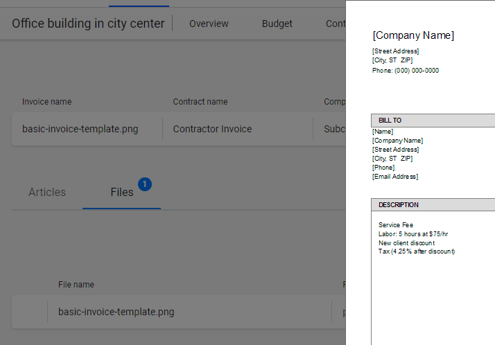 Invoices are accessible on Planyard