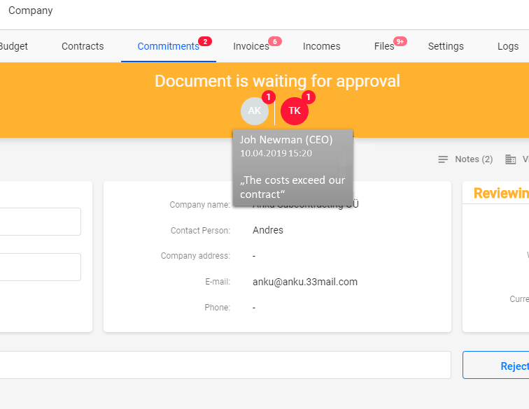 Progress reports approval workflow