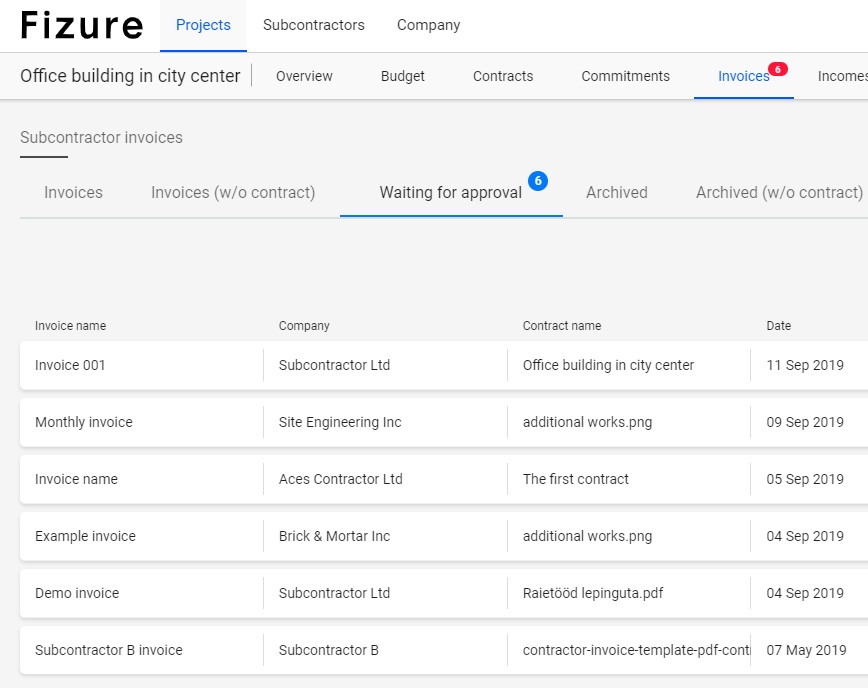 Invoices that correspond to pay applications are waiting for approval