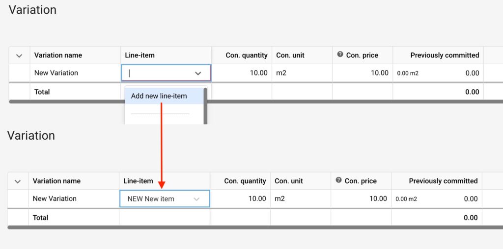 Add a line-item directly from the change order proposal in the progress report screen