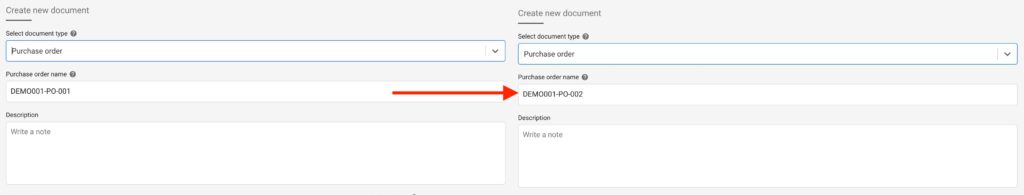 Automatic purchase order numbering